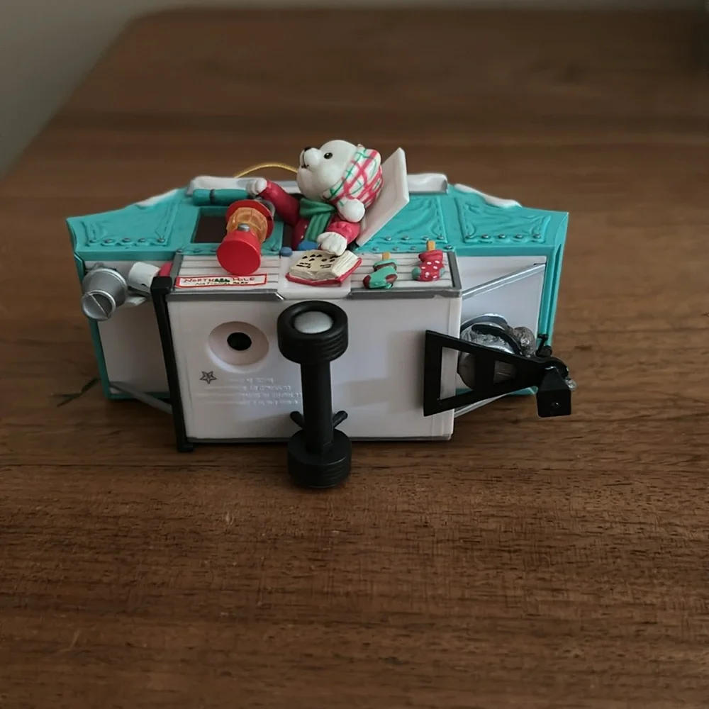 Holiday Camper Ornament with Bear